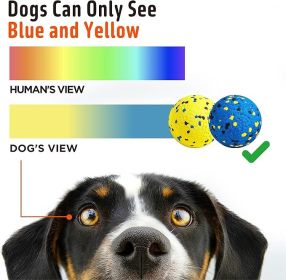 3.9'' Dog Balls Tennis Ball for Aggressive Chewers, Atom Teething Balls Dog Chew Toys for Large Medium Small Dogs and Puppies, 3 Pack