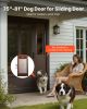 Dog Door for Sliding Glass Door, 75 7/8 to 80 11/16 in Adjustable Height, Aluminum Alloy Frame with Rotating Hinges, Lock Design