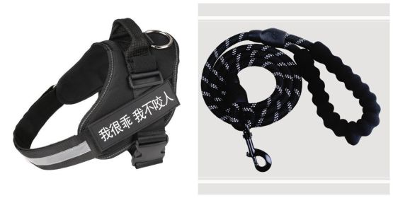 Fashion Simple Pet Leash Chest Strap Set (Option: Black-XS)
