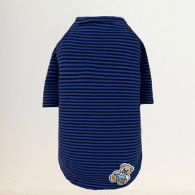Striped Baby Bear Dog Tee (Color: Striped Navy, size: XXS)