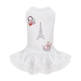 Paris Dog Dress (Color: White, size: XXS)
